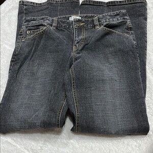 Loft Stylish Flare Leg Black Denim Jeans Size 2